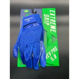 Cutters Rev Pro 2.0 Receiver Football Gloves Blue Adult Med. New NWT C-TACK Grip